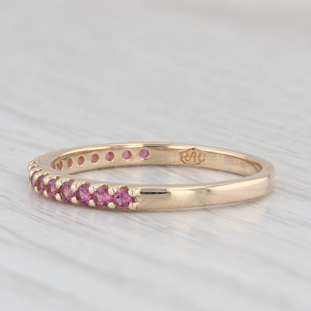 Light Gray 0.50ctw Garnet Stackable Band 14k Yellow Gold Size 6 Wedding Ring