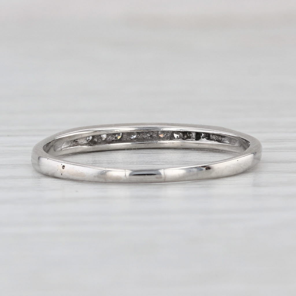 Vintage Diamond Wedding Band 900 Platinum Ring Stackable Size 8.5
