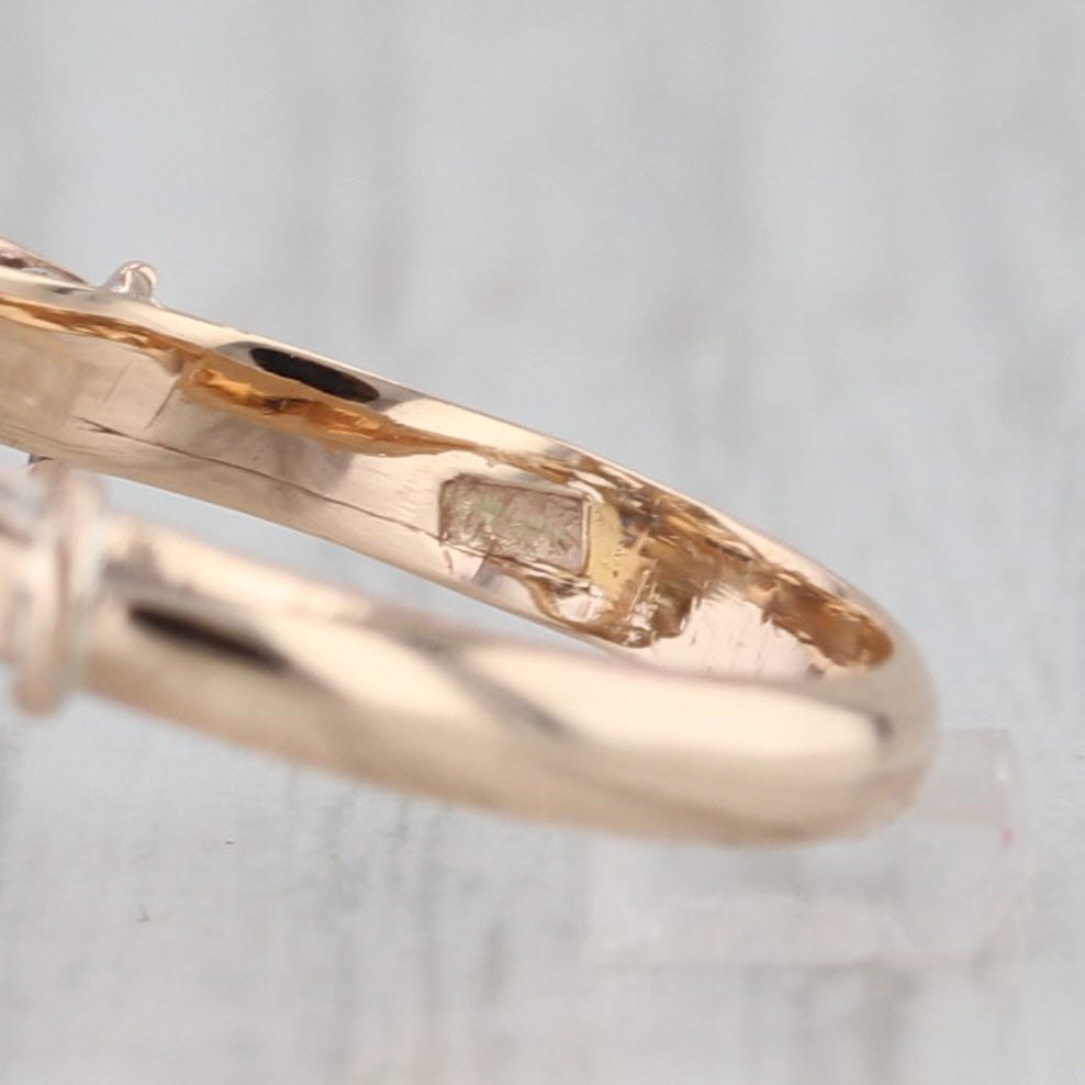 Vintage 2.15ctw Blue Sapphire Cluster Ring 14k Gold Size 6.5 Flower Cluster