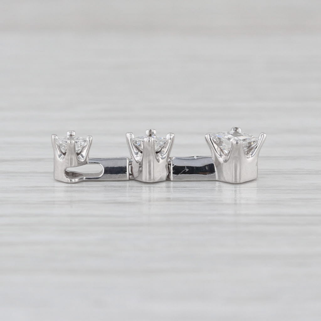 0.55ctw Graduated Princess Diamond Journey Pendant 14k White Gold