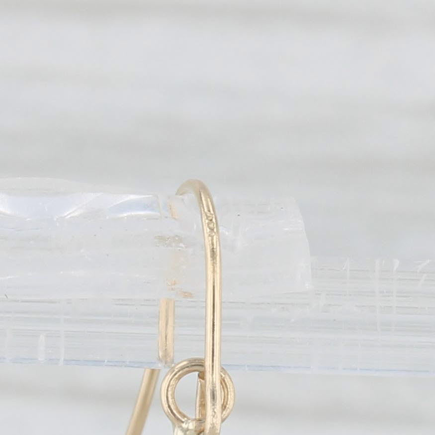 Light Gray Tri-toned Wing Dangle Earrings 14k Yellow White Rose Gold Hook Posts