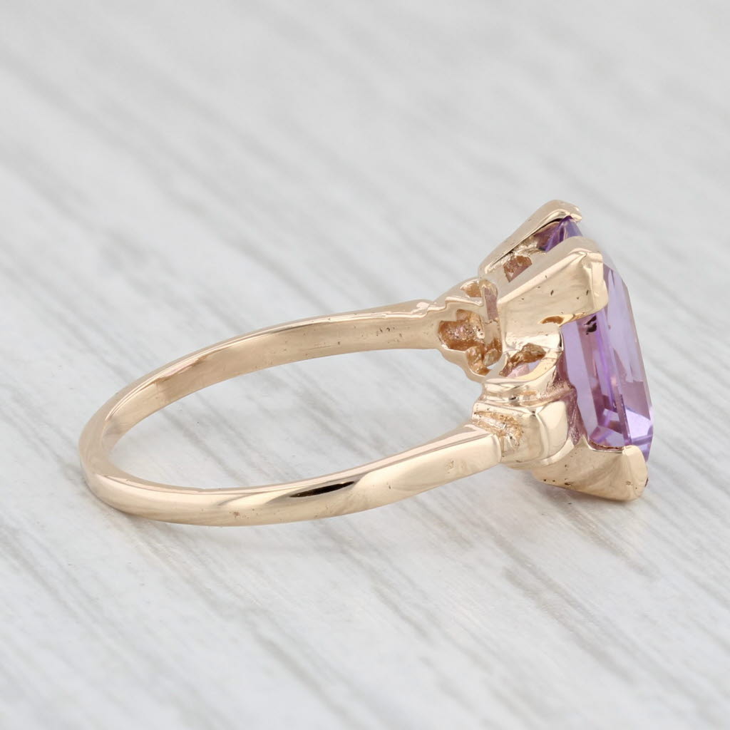 Light Gray 2.70ct Amethyst Solitaire Ring 10k Yellow Gold Size 6.25