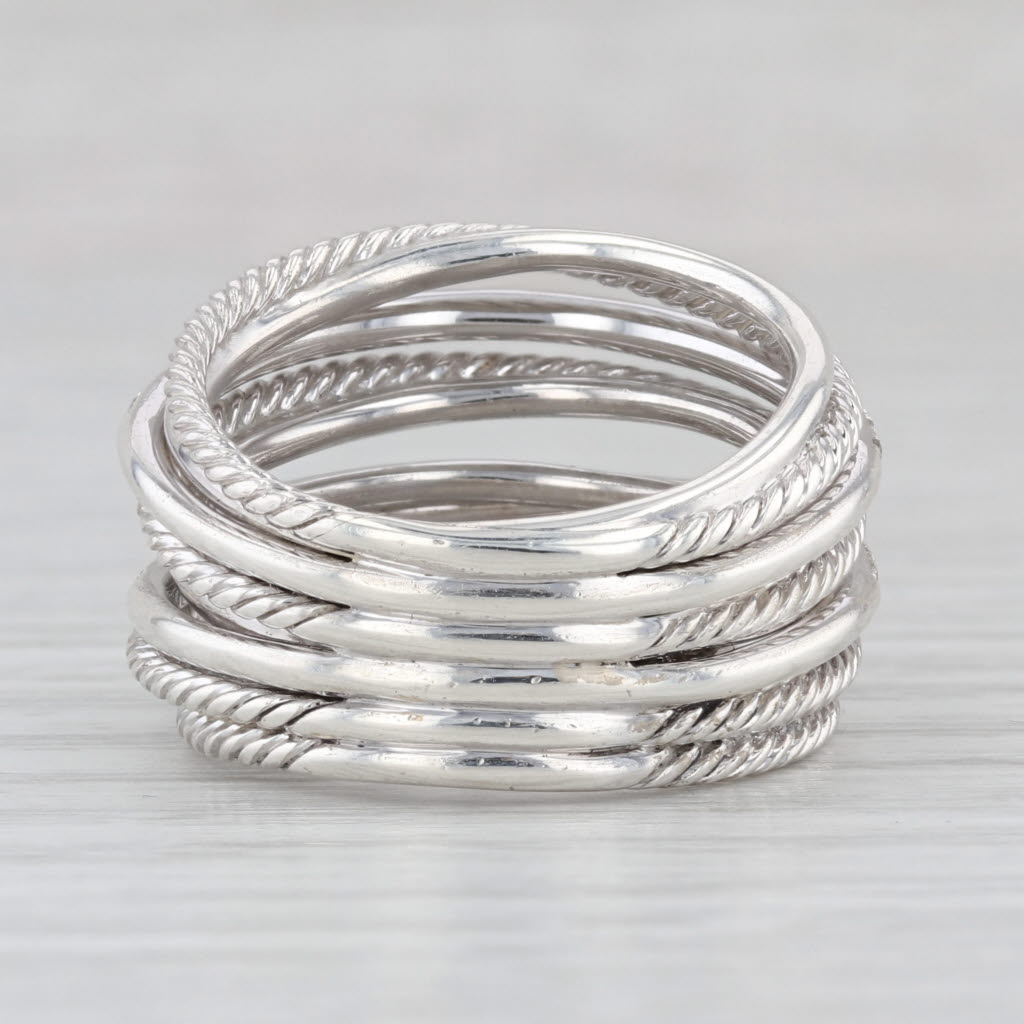 0.30ctw Diamond David Yurman Crossover Ring Sterling Silver Multi-Band Size 9.25