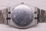 Vintage 1981 Bulova Royal Oak Mens 35mm Stainless Steel Quartz Watch Black Dial