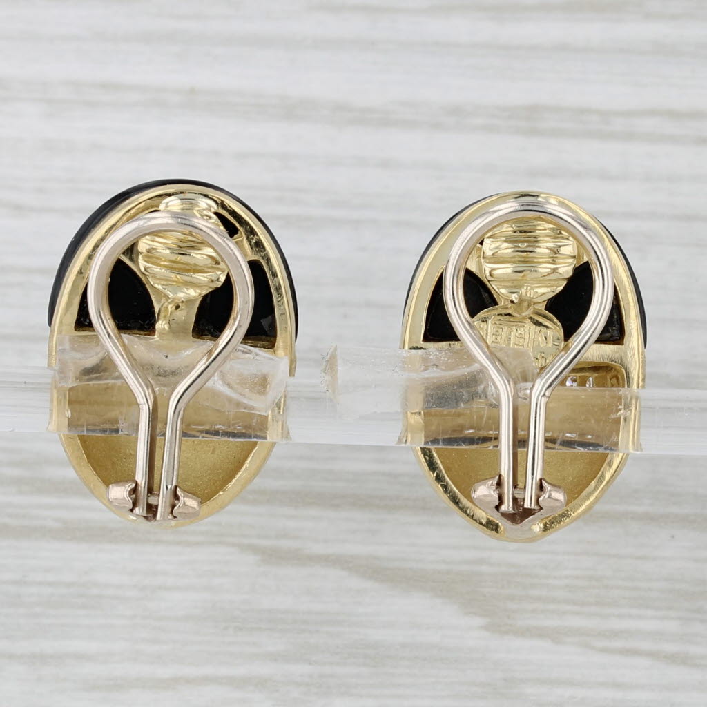 Gray La Triumphe Ony 0.50ctw Diamond Egg Earrings 18k Yellow Gold Omega Backs