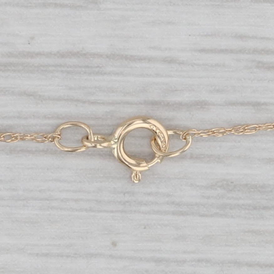 Gray 18" 0.6mm Fine Rope Chain Necklace 14k Yellow Gold