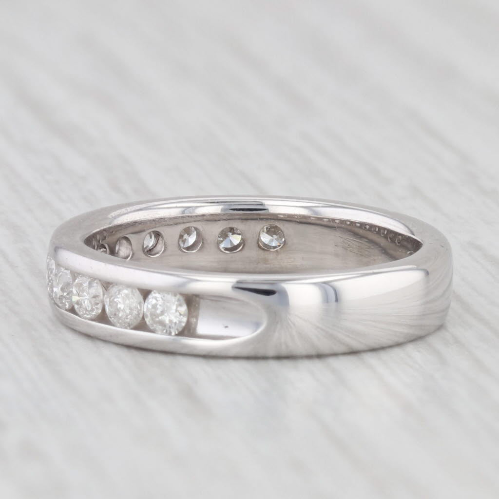 Light Gray 0.40ctw Diamond Wedding Band 14k White Gold Size 4-4.25 Stackable