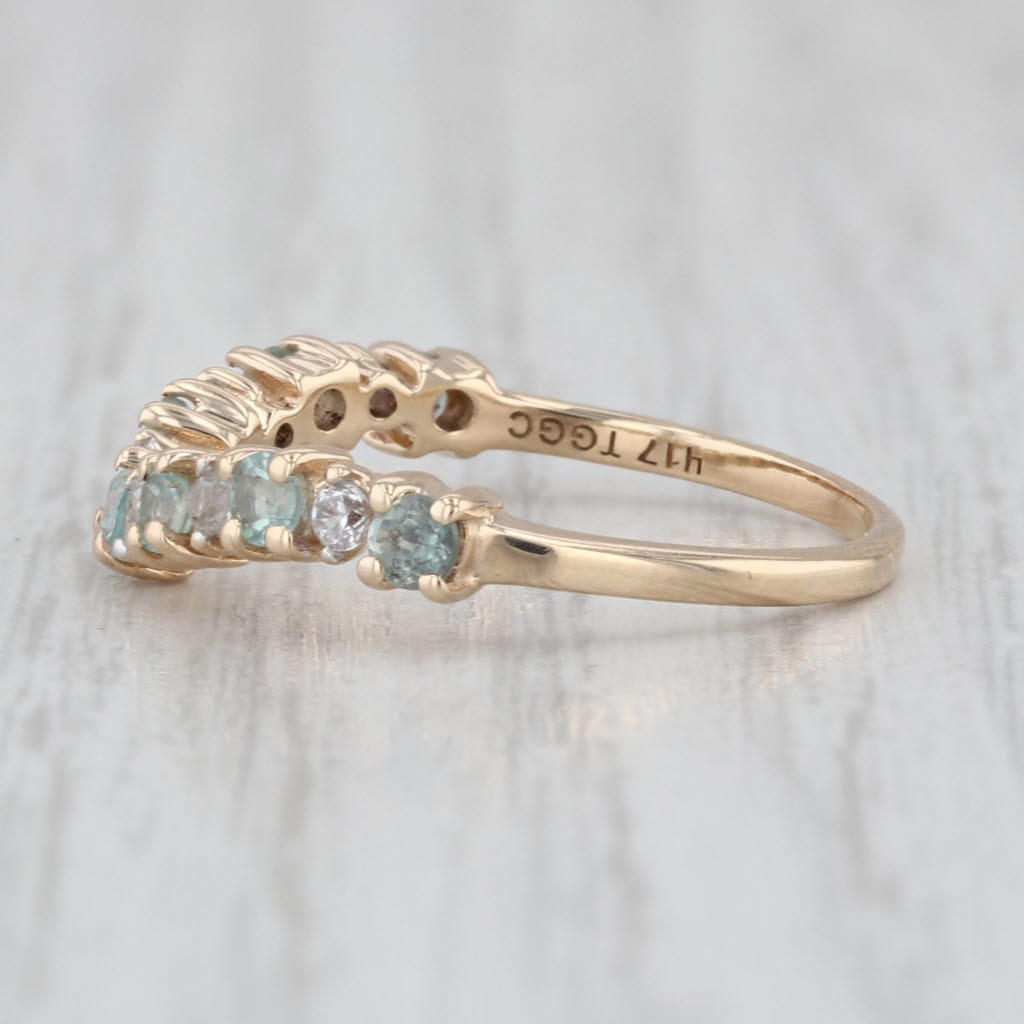 0.70ctw Zircon Alexandrite Contoured Ring Guard 10k Yellow Gold Size 7 COA