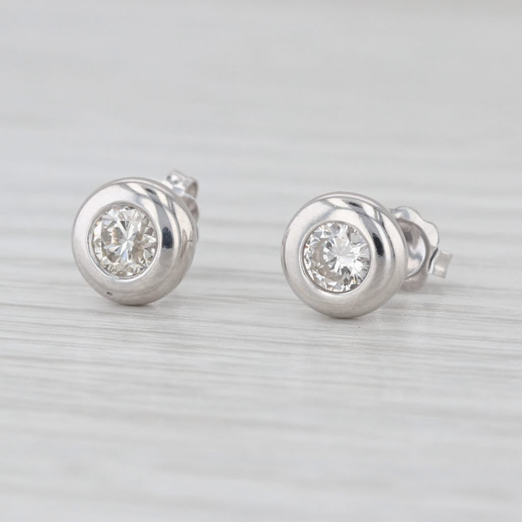 0.26ctw Round Diamond Solitaire Stud Earrings 14k White Gold Studs