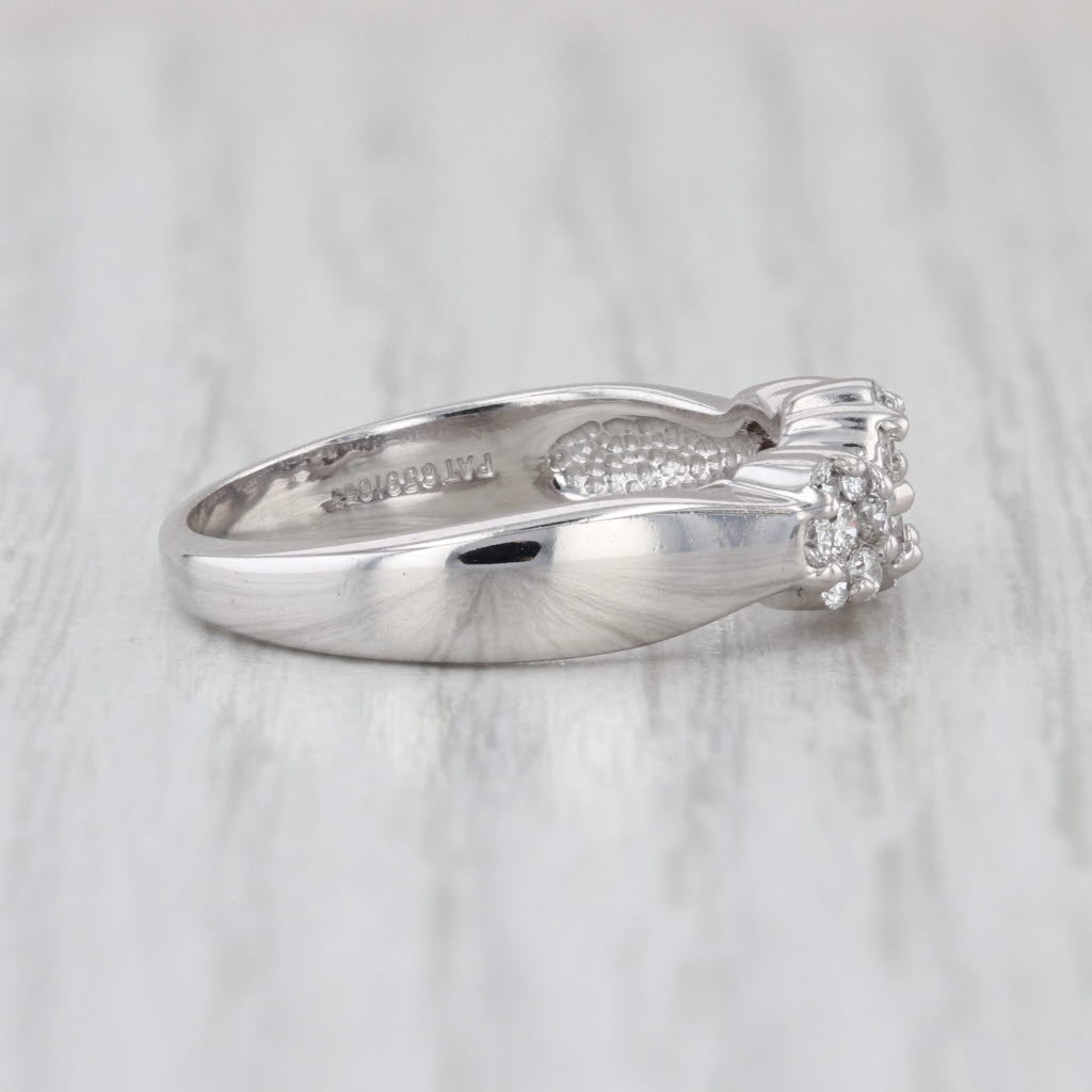 0.55ctw Diamond Cluster Ring 14k White Gold Size 7.25 Engagement
