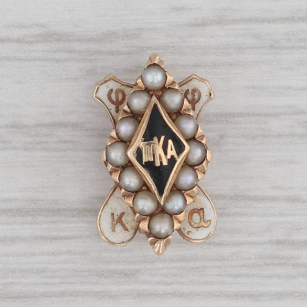 Pi Kappa Alpha Vintage Sweetheart Pin 14k Gold Pearl PIKE Fraternity Badge