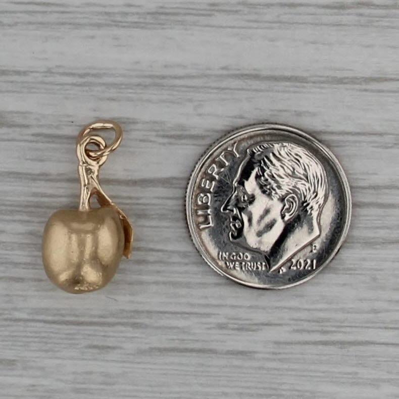 Vintage Peach Charm 14k Yellow Gold Small Pendant