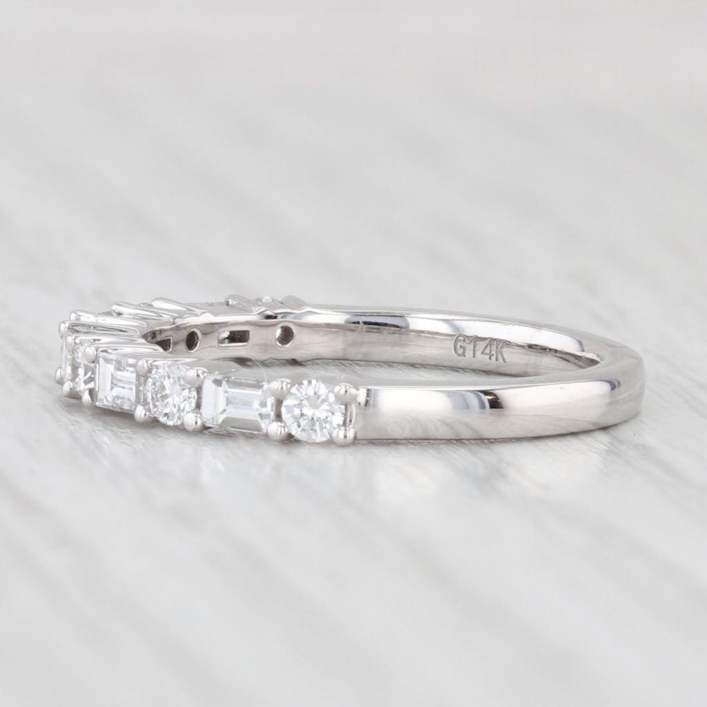 Light Gray New 0.63ctw Diamond Wedding Band 14k White Gold Stackable Anniversary Ring 6.5