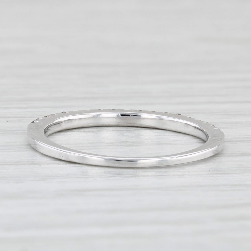 Light Gray 0.18ctw Diamond Wedding Band 10k White Gold Size 6 Anniversary Stackable Ring