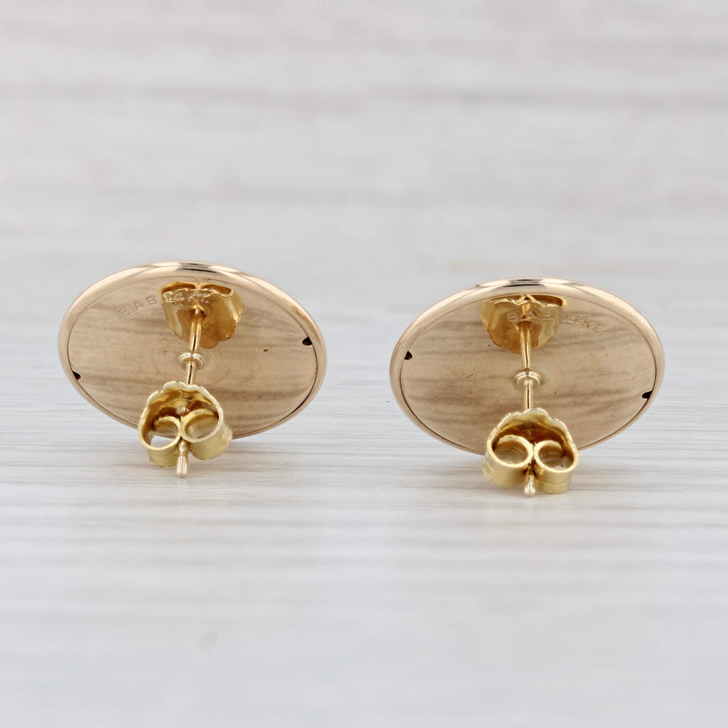 Light Gray 0.15ctw Diamond Dot Button Stud Earrings 14k Yellow Gold