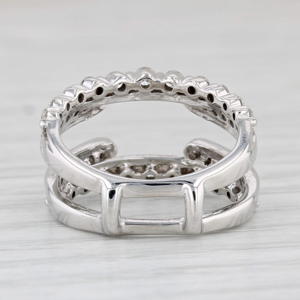 Light Gray 0.75ctw Diamond Ring Jacket Guard 14k White Gold Size 4 Wedding Band