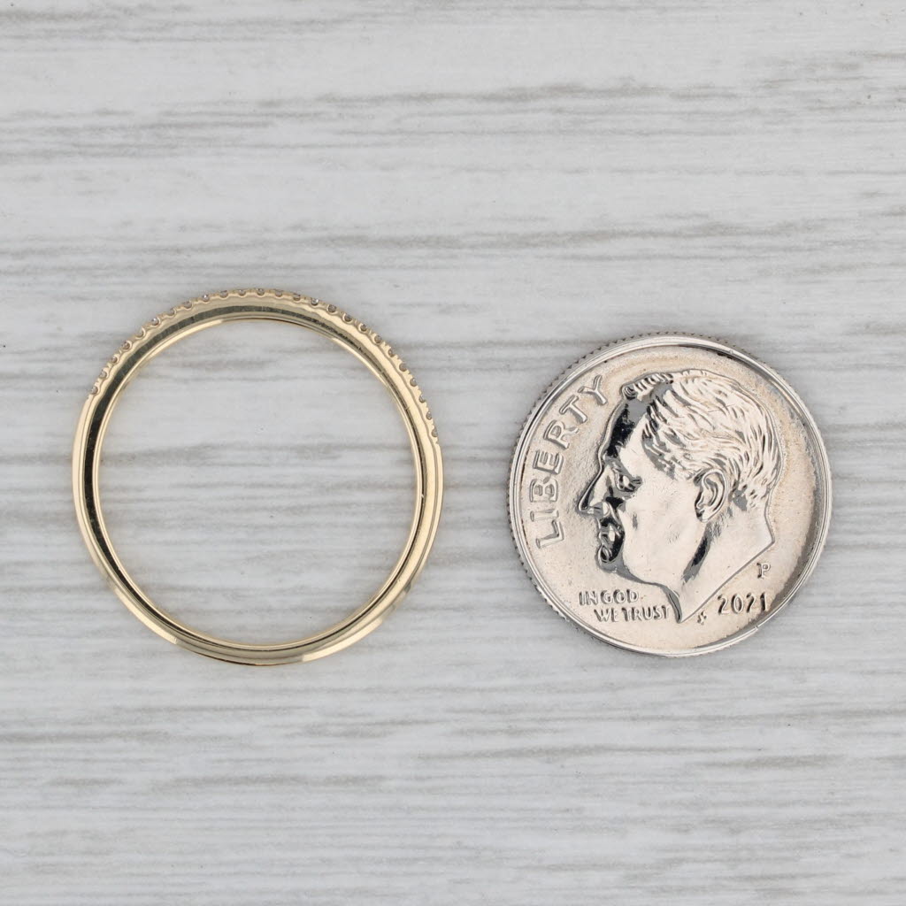 Gray Diamond Accented Wedding Band 14k Yellow Gold Size 7 Stackable Ring Shy