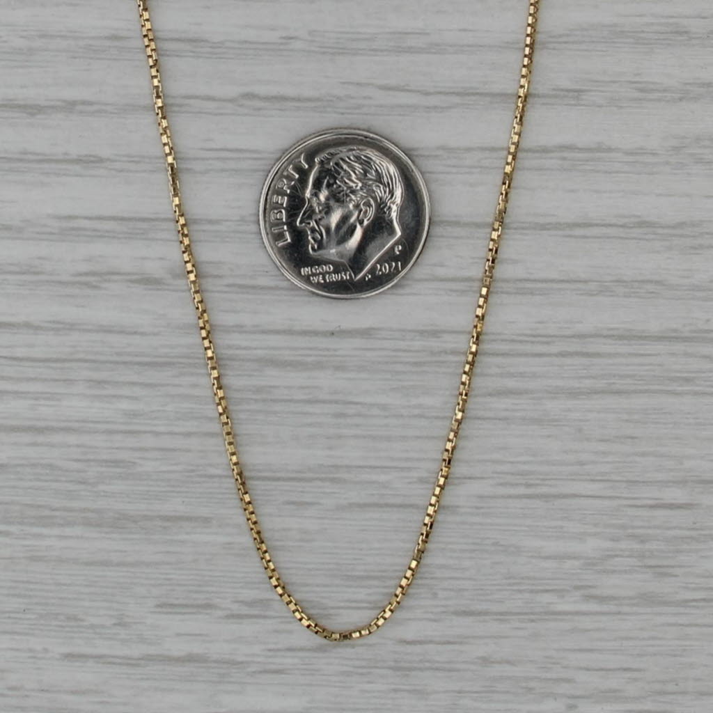 Box Chain Necklace 14k Yellow Gold 16" 1mm