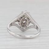0.30ctw Diamond Cluster Ring 14k White Gold Size 5.5 Engagement