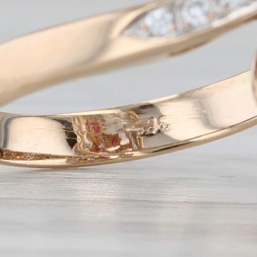 Light Gray 2.40ctw Ruby Cluster Diamond Bypass Ring 14k Yellow Gold Size 7.25 Cocktail