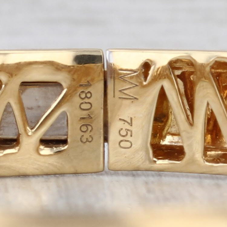 Michael M Hammered Bangle Bracelet 18k Yellow Gold 7.25" 8mm