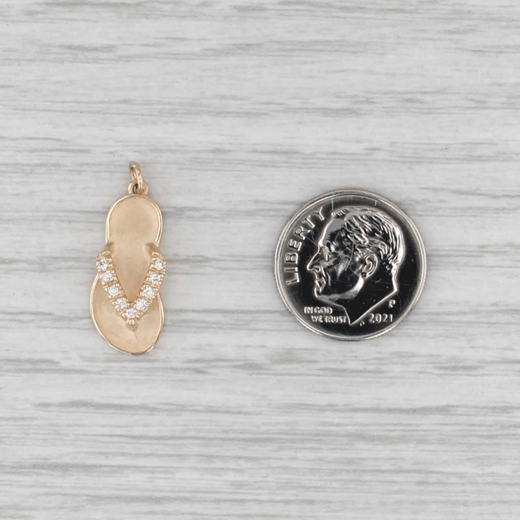 Na Hoku Flip Flop Pendant 14k Yellow Gold Hawaiian Charm