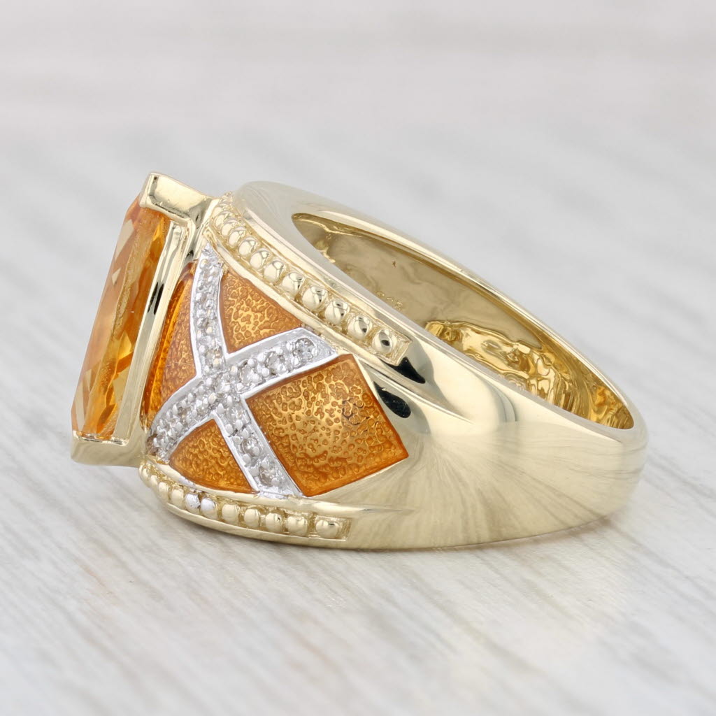 Light Gray 2ctw Marquise Citrine Diamond Ring 14k Yellow Gold Resin Size 6