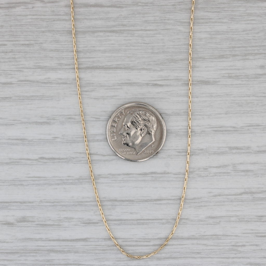 Gray Bar Link Box Chain 14k Yellow Gold 18.25" 0.8mm