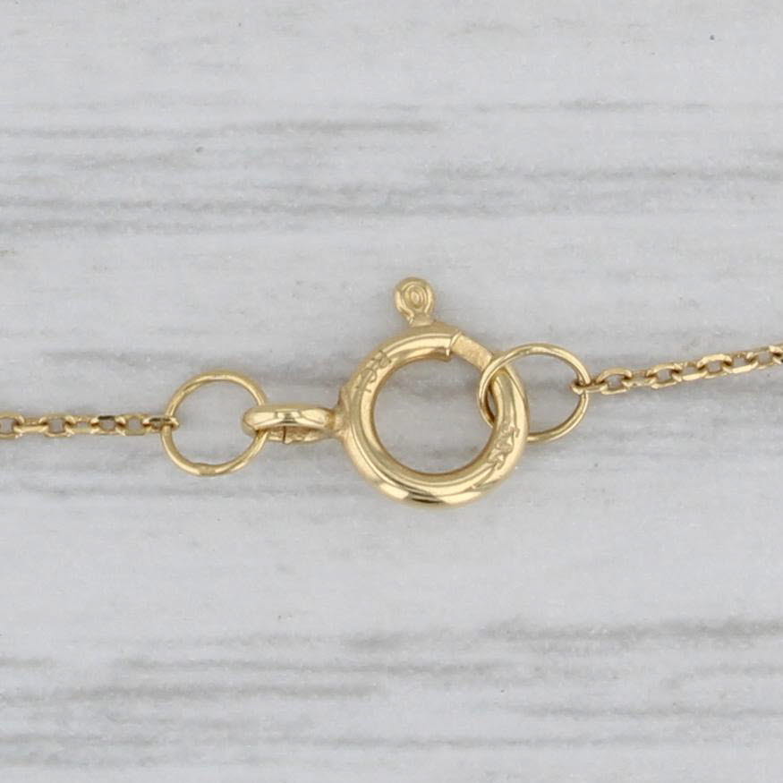 Gray Pearl Flower Station Necklace 14k Yellow Gold 17.5" Cable Chain