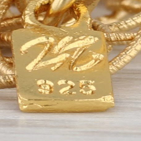 New Nina Wynn Gray Geode Statement Pendant Necklace Sterling 22k Gold Vermeil