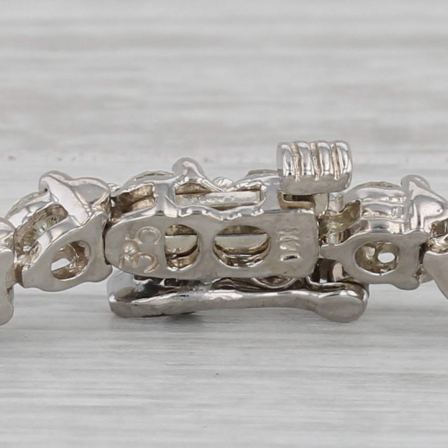 Gray 3.50ctw Diamond Tennis Bracelet 14k White Gold 6.75" 4.2mm
