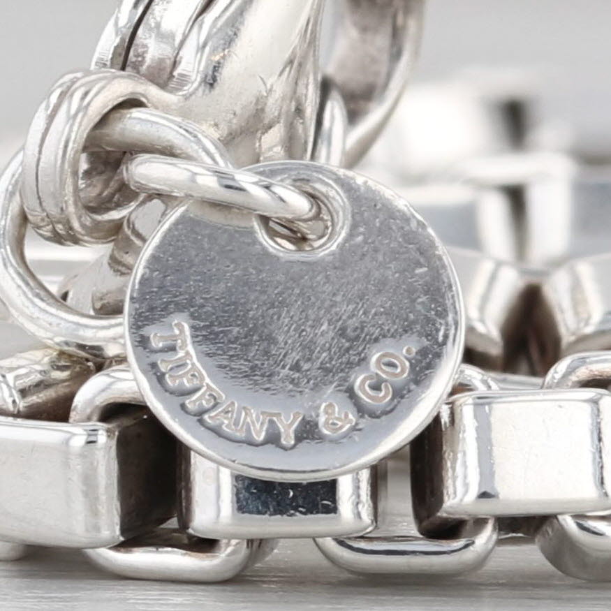 Tiffany & Co Venetian Box Chain Bracelet Sterling Silver 7.5" 4mm