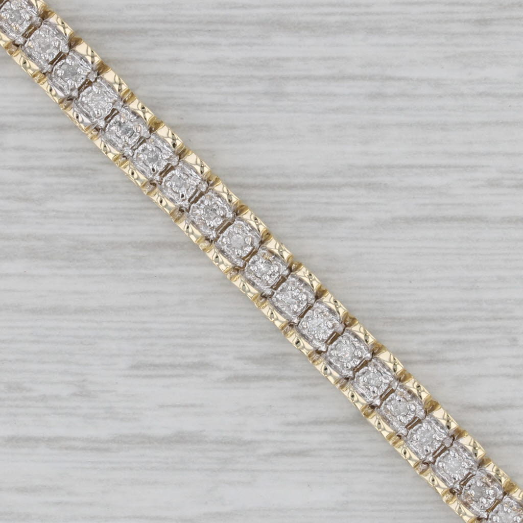 Gray 0.33ctw Diamond Tennis Bracelet 14k Yellow Gold 7.25" 4.9mm