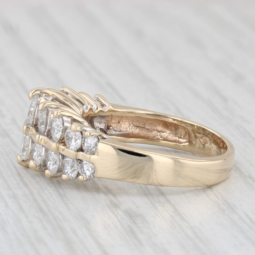 Light Gray 2ctw Diamond Tiered Ring 14k Yellow Gold Size 7.25 Wedding Anniversary