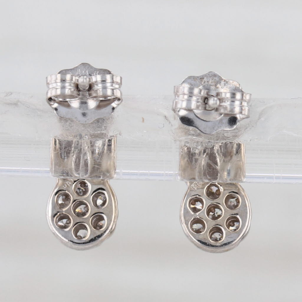 0.50ctw Diamond Graduated Flower Journey Stud Earrings 14k White Gold Studs