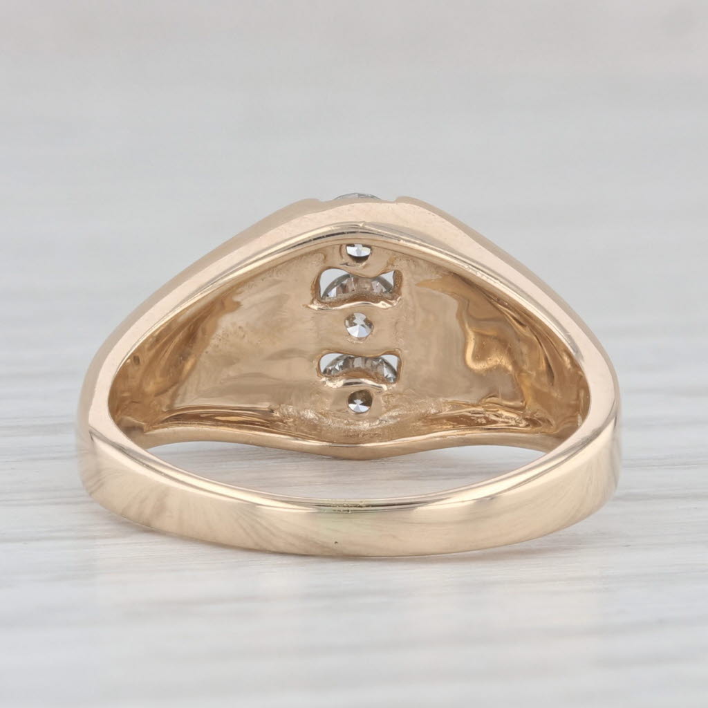 Light Gray Kabana 0.30ctw Diamond Opal Mosaic Ring 14k Yellow Gold Size 6