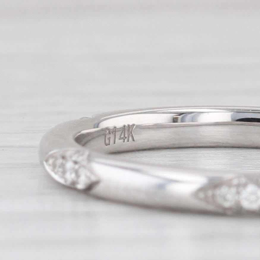 Light Gray New Diamond Wedding Band 14k White Gold Stackable Anniversary Ring Size 6.5