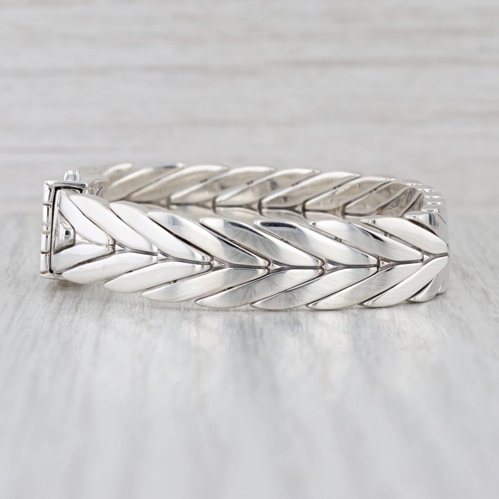 John Hardy Black Sapphire Modern Chevron Chain Sterling Silver7"