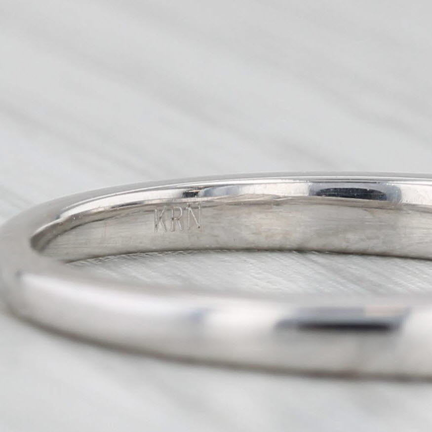 Light Gray 0.24ctw Diamond Wedding Band 14k White Gold Size 6.75 Stackable Channel Set
