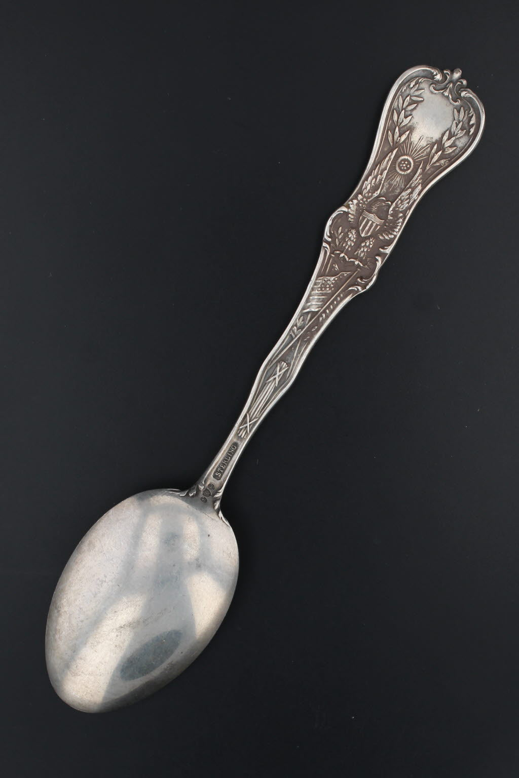 Dark Slate Gray Vintage Louisiana Souvenir Spoon Sterling Silver Monroe City Hall Watson