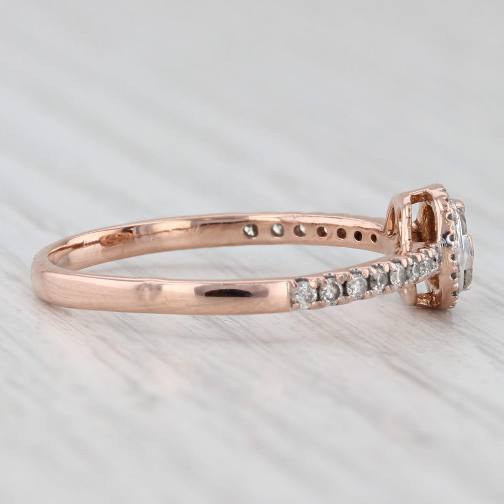 Light Gray 0.33ctw Diamond Halo Engagement Ring 14k Yellow Gold Size 8