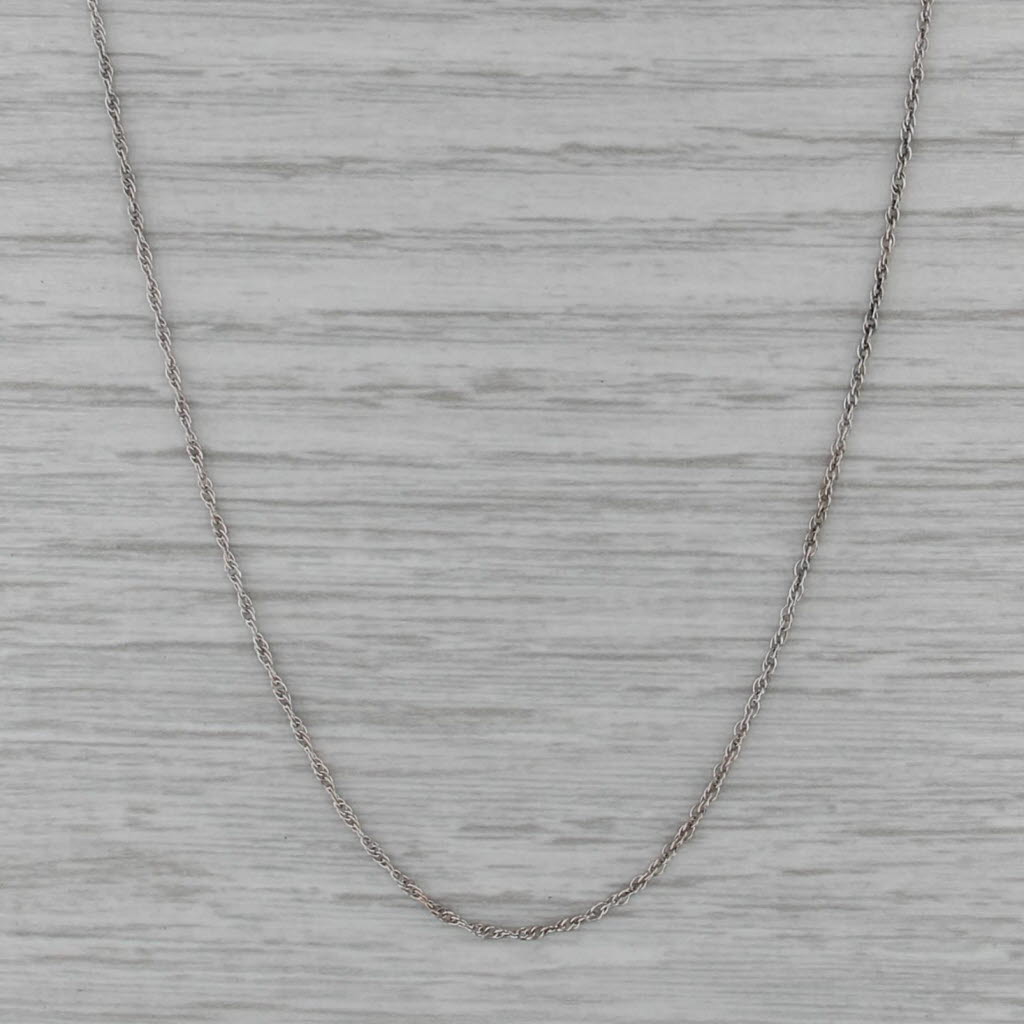 18" 1.1mm Fine Rope Chain Necklace 14k White Gold