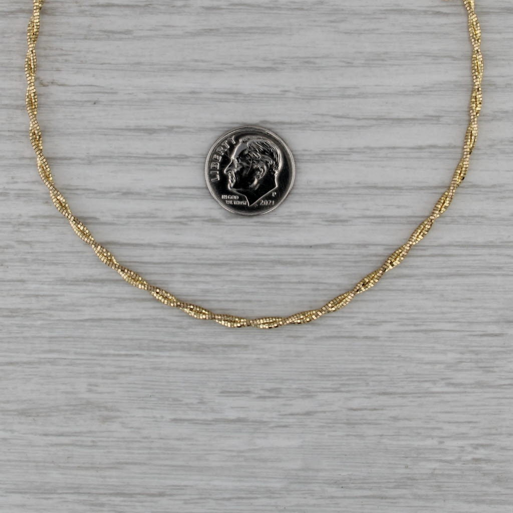 Woven Snake Chains Necklace 14k Yellow Gold 16.25" 2.3mm