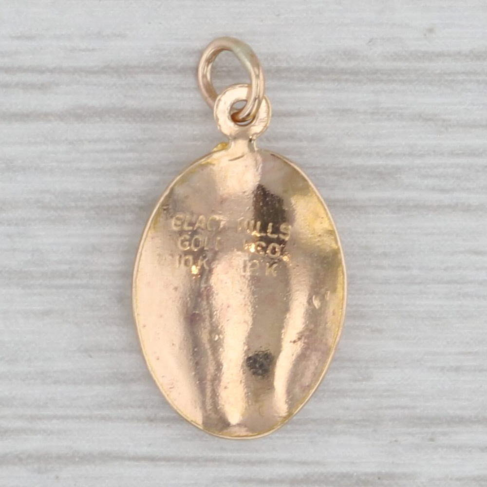 Black Hills Gold Grape Bunch Leaf Charm 10k 12k Yellow Rose Green Gold Pendant