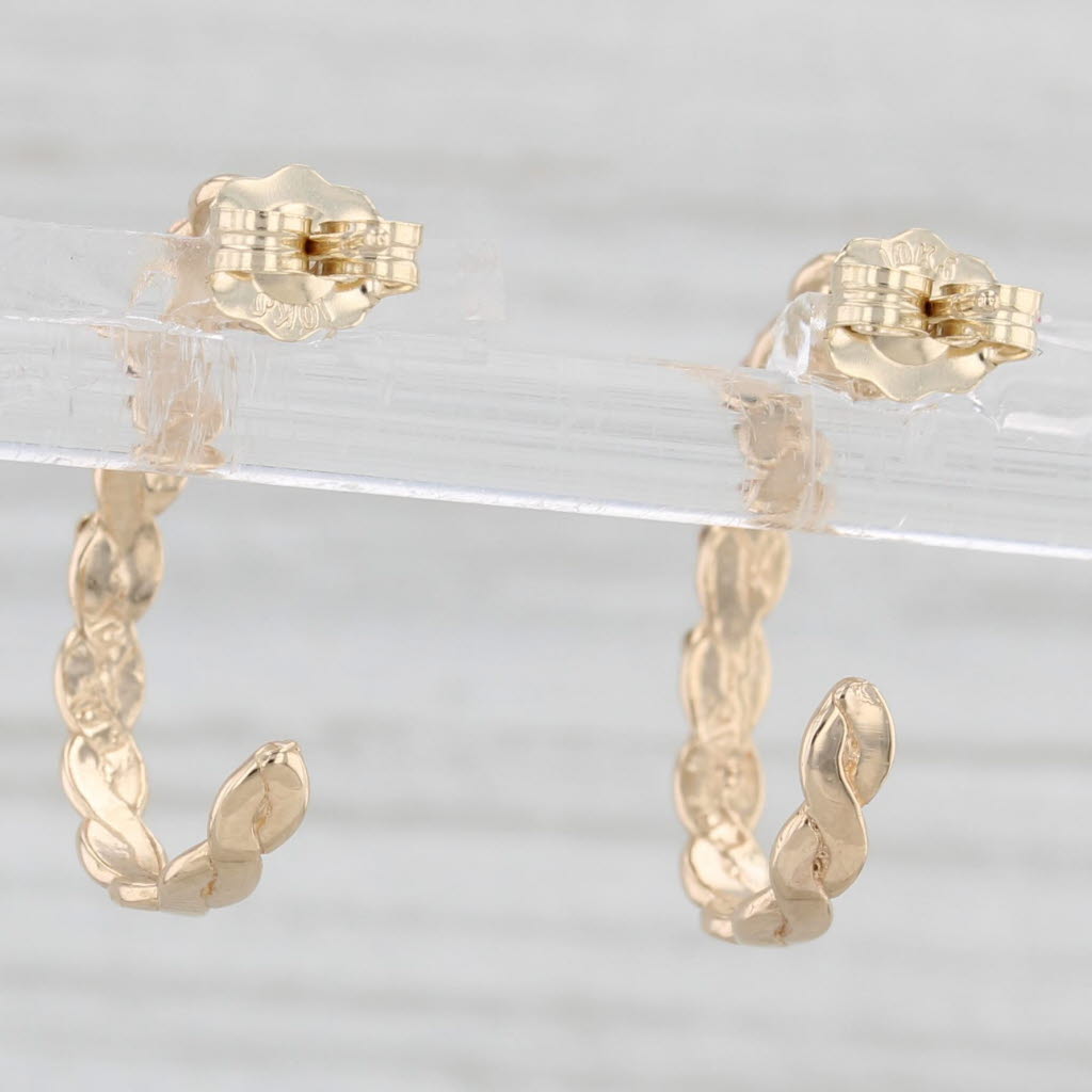 Light Gray Coleman Co Black Hills Gold J-Hook Earrings 10k 14k Yellow Rose Green Drops