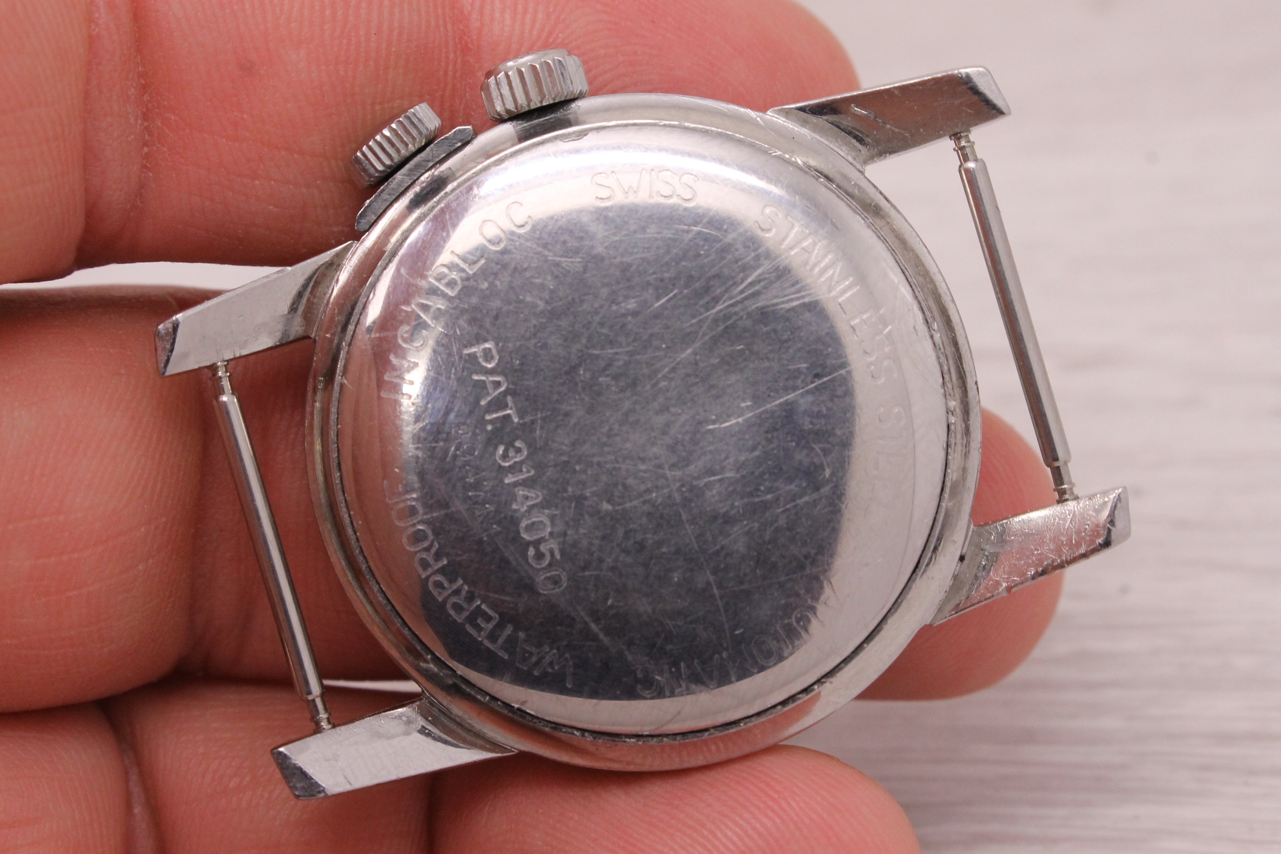 Dim Gray Vintage 1960's Glycine Airman 36mm Steel Automatic 24 Hour Mens Watch