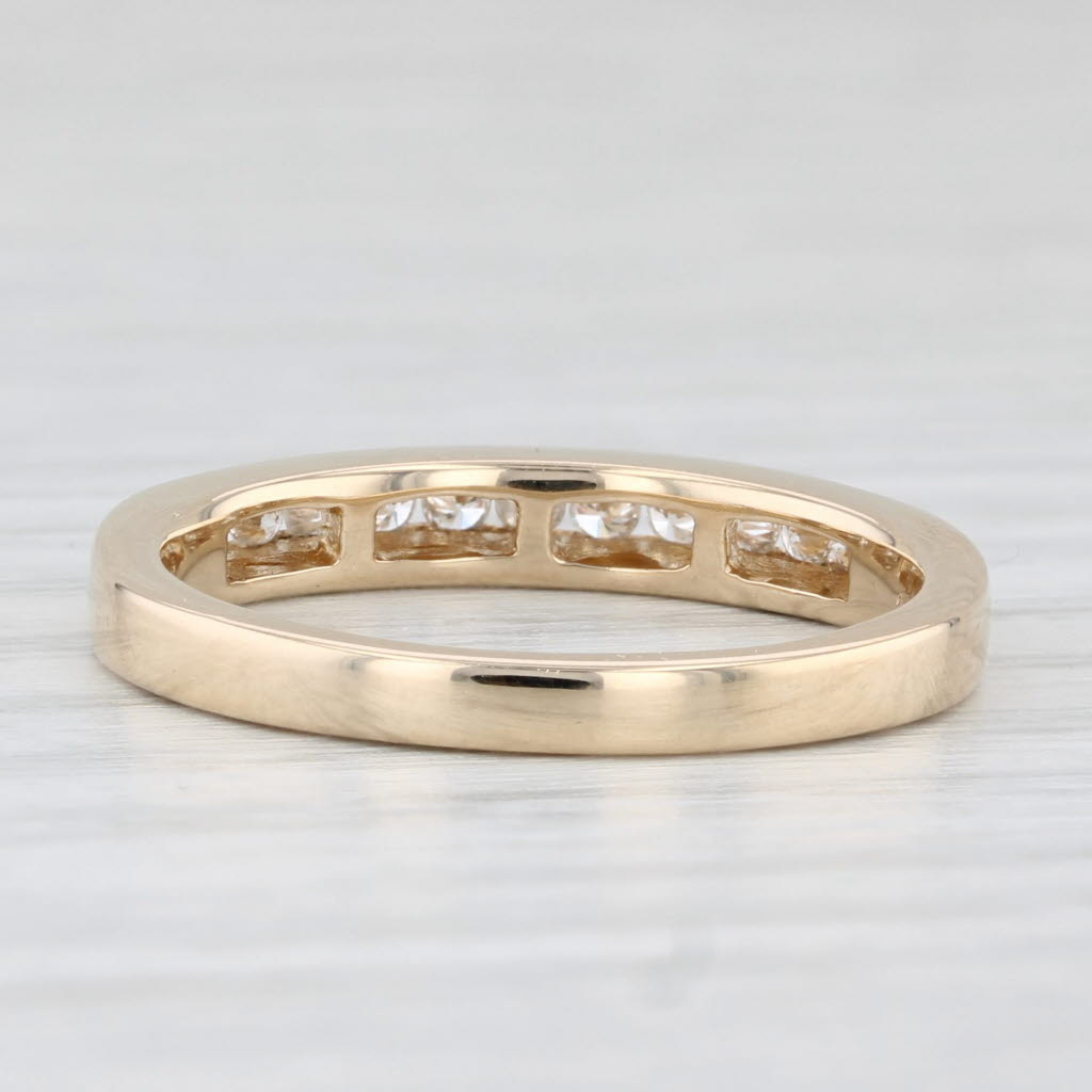 Light Gray 0.23ctw Diamond Wedding Band 14k Yellow Gold Size 7 Stackable Anniversary Ring