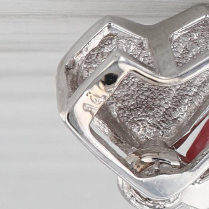 Multicolor Tourmaline Pendant 14k White Gold Statement Heart Bail