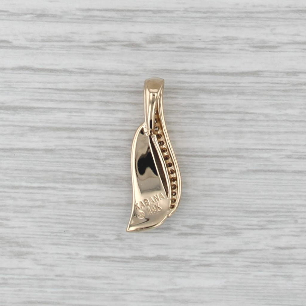 Kabana Black Coral 0.12ctw Diamond Journey Pendant 14k Yellow Gold