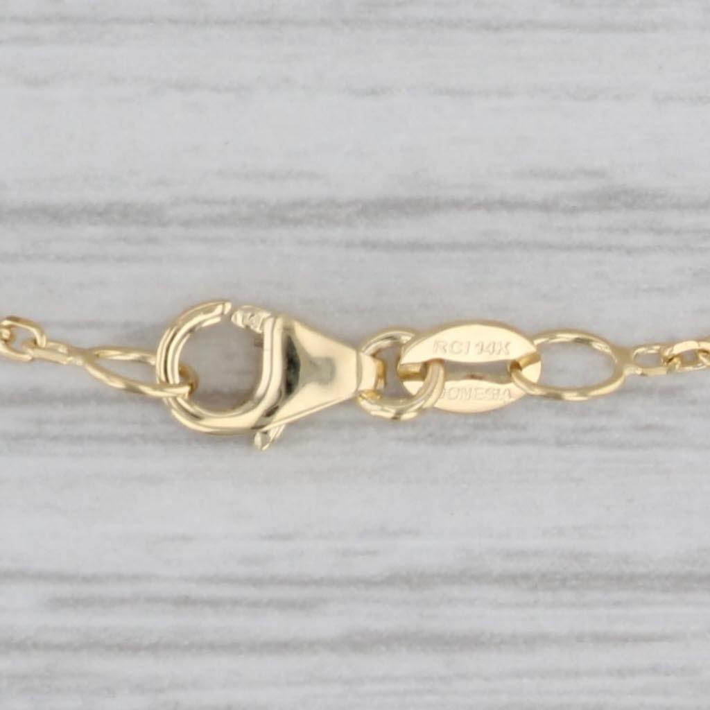 Gray New Cable Chain Necklace 14k Yellow Gold 1.3mm Adjustable 16" 17" 18"